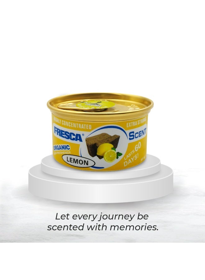 فريسكا معطر جو فريسكا عالي التركيز برائحة الليمون العضوي للسيارة 42 جم (AS-560-LM) - رائحة قوية للغاية، تدوم حتى 60 يومًا، خالٍ من الكحول والانسكاب، يعمل في جميع الفصول - مثالي للوحة قيادة السيارة وحامل الأكواب ومزيل الروائح في المنزل والمكتب - Image 5