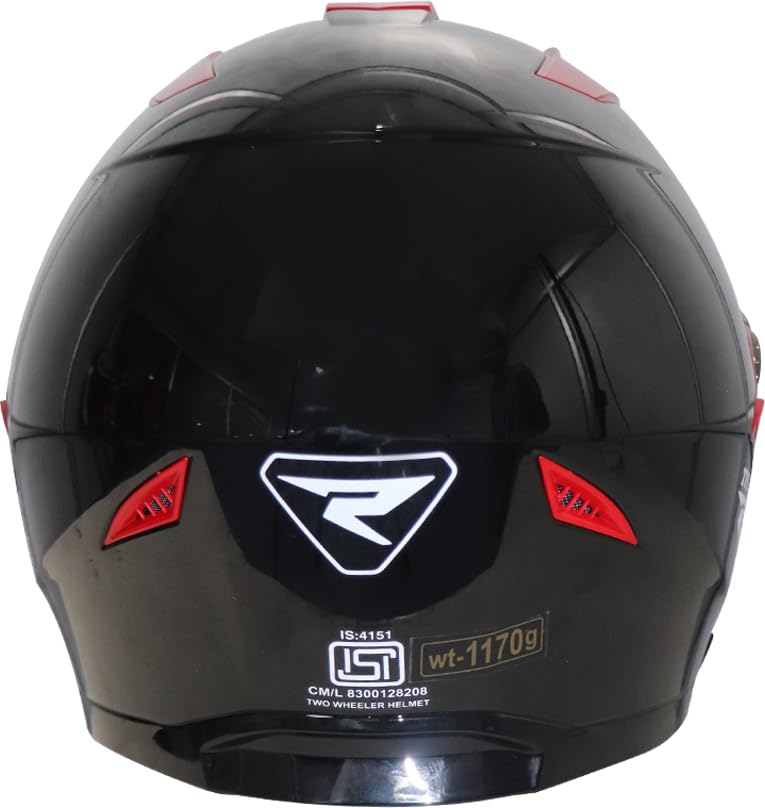 TVS Raider Lightweight Full Face Helmet for Man and Woman with Clear and Scratch Resistant Visor, ISI DOT Certified |Quick-Release Buckle|Bike Helmet (Colour: Red, Size: L) - Image 5