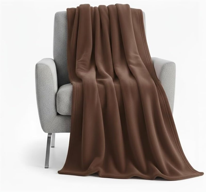 Trailmaker 50x60 Throw Blankets, Ultra Soft Hypoallergenic Fleece Fall Throw Blanket for Livingroom, Couch, Chair, Bed, Brown - Image 2