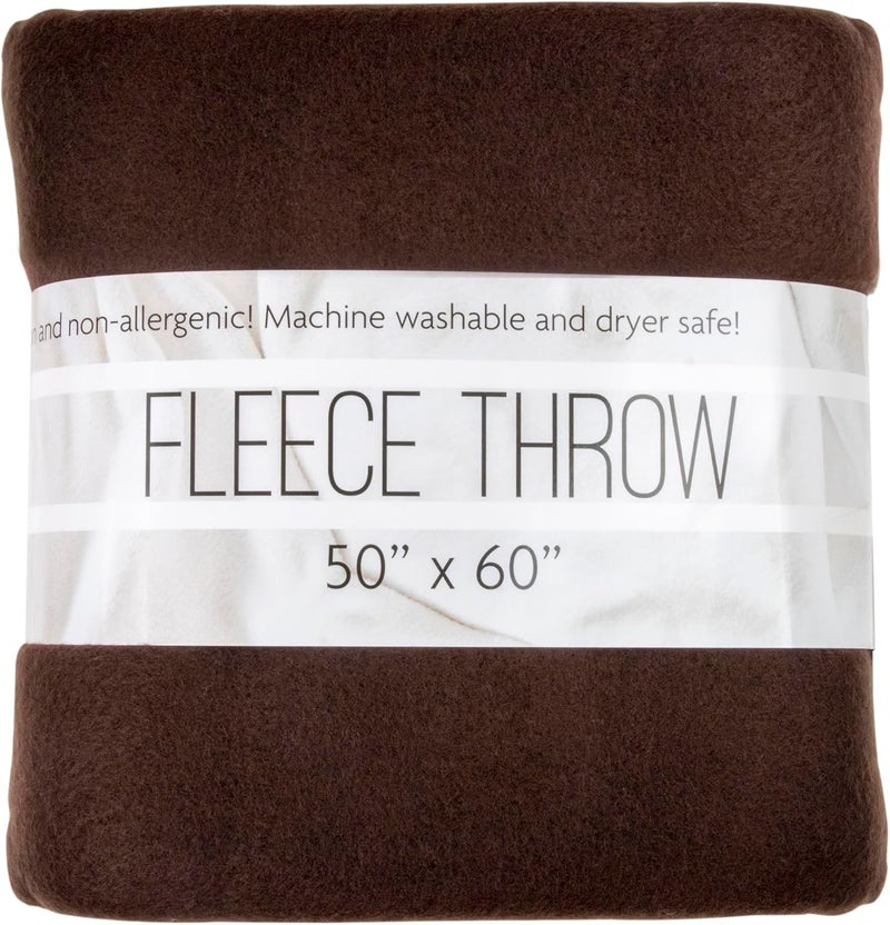 Trailmaker 50x60 Throw Blankets, Ultra Soft Hypoallergenic Fleece Fall Throw Blanket for Livingroom, Couch, Chair, Bed, Brown - Image 1
