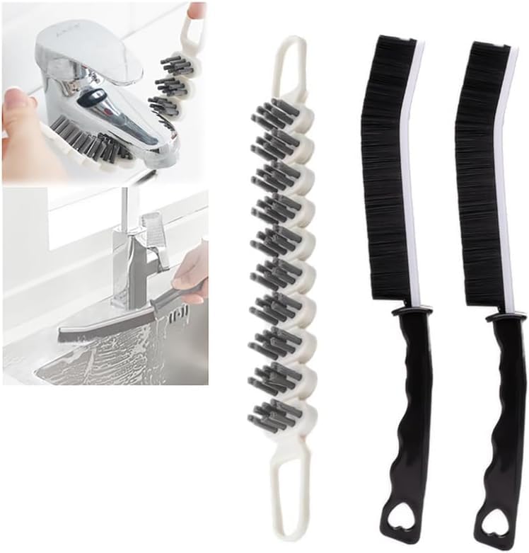 JICOOT Crevice Cleaning Brush, Hard-Bristled Crevice Cleaning Brush, 2023 New Flexible Gap Cleaning Brush, Bendable Brush for Bathroom Kitchen Faucets, Corners, Taps - Image 1