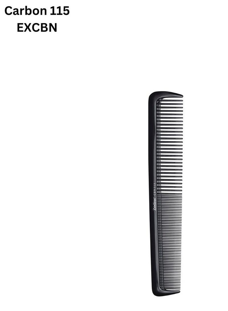 زودياك مشط شعر احترافي من زودياك كاربون 115 - للجنسين، مضاد للكهرباء الساكنة، خفيف الوزن، متين للاستخدام في الصالونات والمنزل