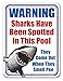 Honey Dew Gifts Honey Dew Gifts Pool Signs, Warning Sharks Have Been Spotted in The Pool 9 inch by 12 inch Pool Signs and Accessories,  - Image 2