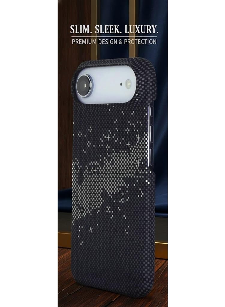 Phoni Ultra Slim Magnetic Case for iPhone Air, Compatible with MagSafe, Thin Lightweight Matte Phone Case, Carbon Fiber Style Texture, Raised Camera Protection (Midnight Constellation– Black Carbon) - Image 3