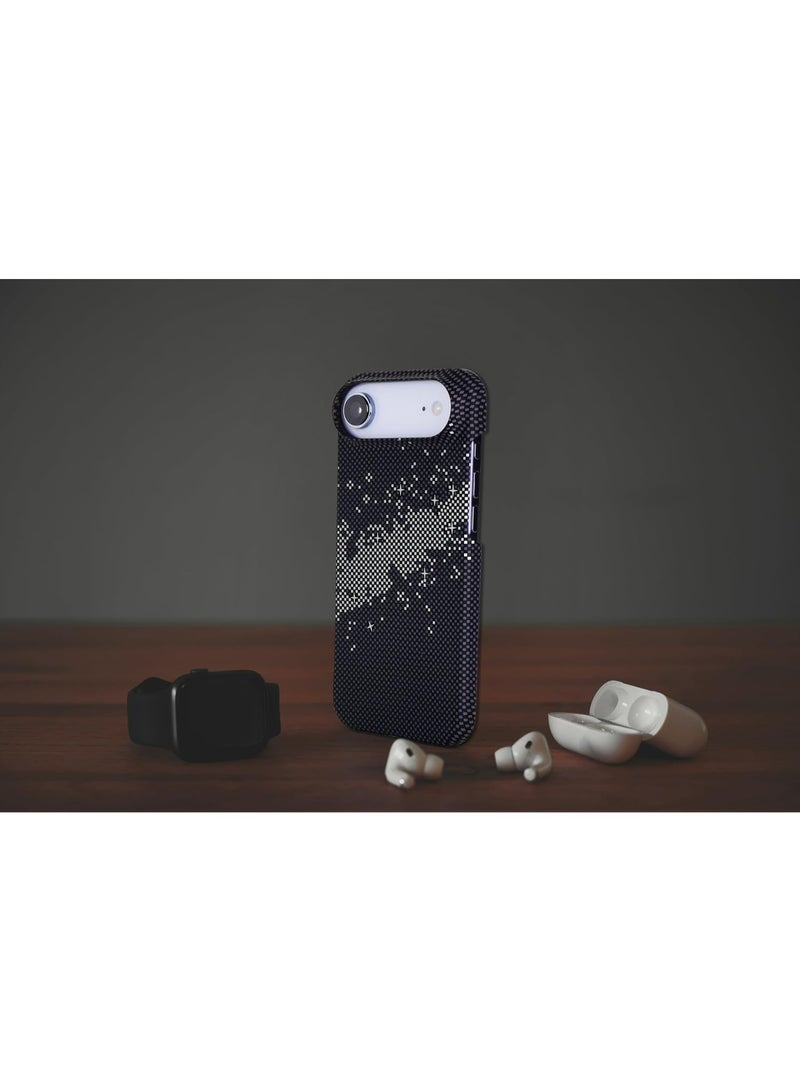 Phoni Ultra Slim Magnetic Case for iPhone Air, Compatible with MagSafe, Thin Lightweight Matte Phone Case, Carbon Fiber Style Texture, Raised Camera Protection (Midnight Constellation– Black Carbon) - Image 4