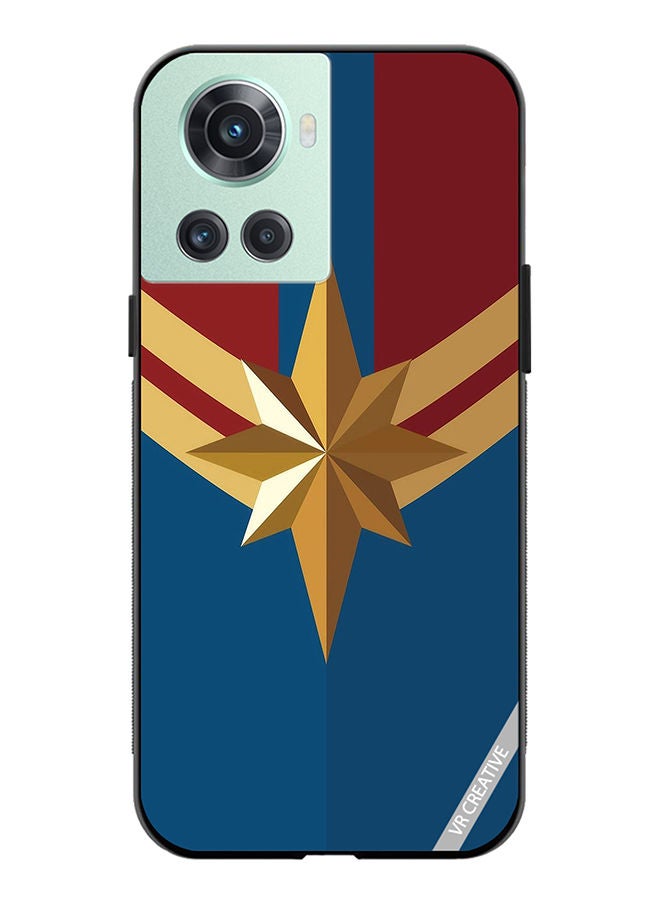 VR CREATIVE Protective Case Cover For OnePlus 10R Captain Marvel Logo Design Multicolour - Image 1