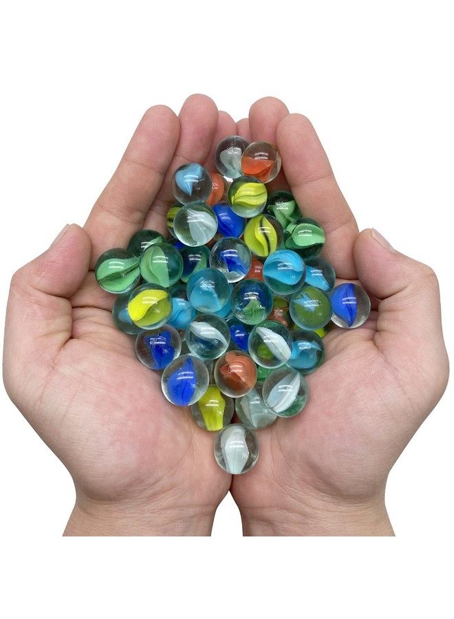 MANSHU 60 Pieces Glass Marbles For Marble Games 0.63 Inch 6 Colors. - Image 1
