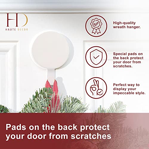 Haute Decor Attract Magnetic Wreath Hanger (White) - for 2 Metal Doors/Surfaces or 1 Single-Pane Glass Door or Window - Holds up to 10lbs. - Image 3