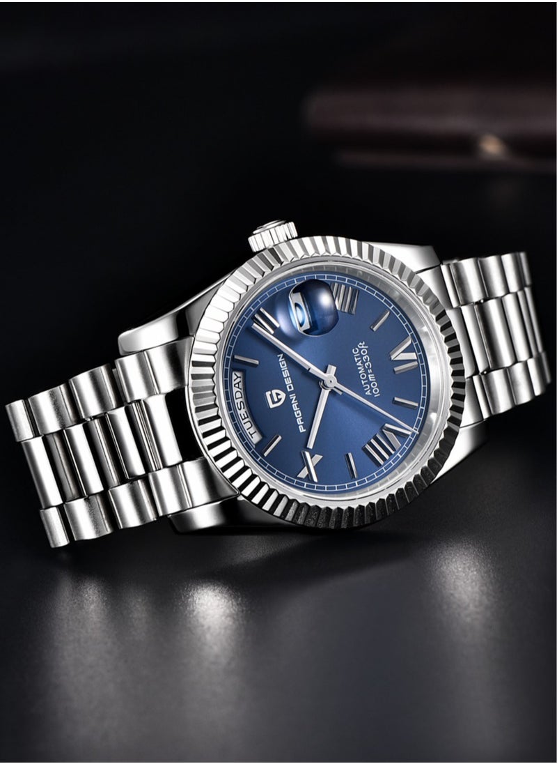 PAGANI DESIGN Men's Watches 36mm Automatic Deep Blue Stainless Steel Mechanical Business Sports Luxury Wrist Watch for Men PD-1752  - Image 3