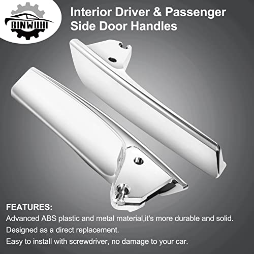 BINWUHI Chrome Interior Pair Driver Passenger Side Door Handles Compatible with 2007-2014 Chevy Silverado Tahoe Avalanche Cadillac Escalade GMC Yukon Pickup Truck Replace 81195, 15935954 - Image 5