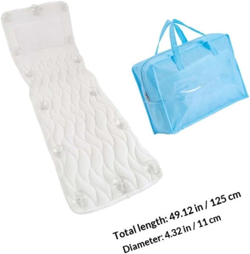 Baluue Bathtub Neck Cushion and Head Support Pillow with Suction Cups, 3D Mesh Cloth Tub Pillow for Relaxation and Spa Bath, White, Suitable for Adults and Home Shower Use - Image 2