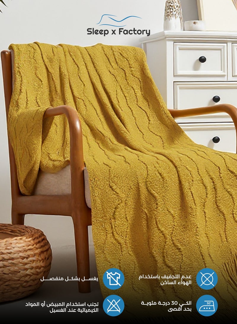 Sleep x Factory European Throw Blanket – Lightweight Sofa & Living Room Blanket – 127×152 cm - Image 4
