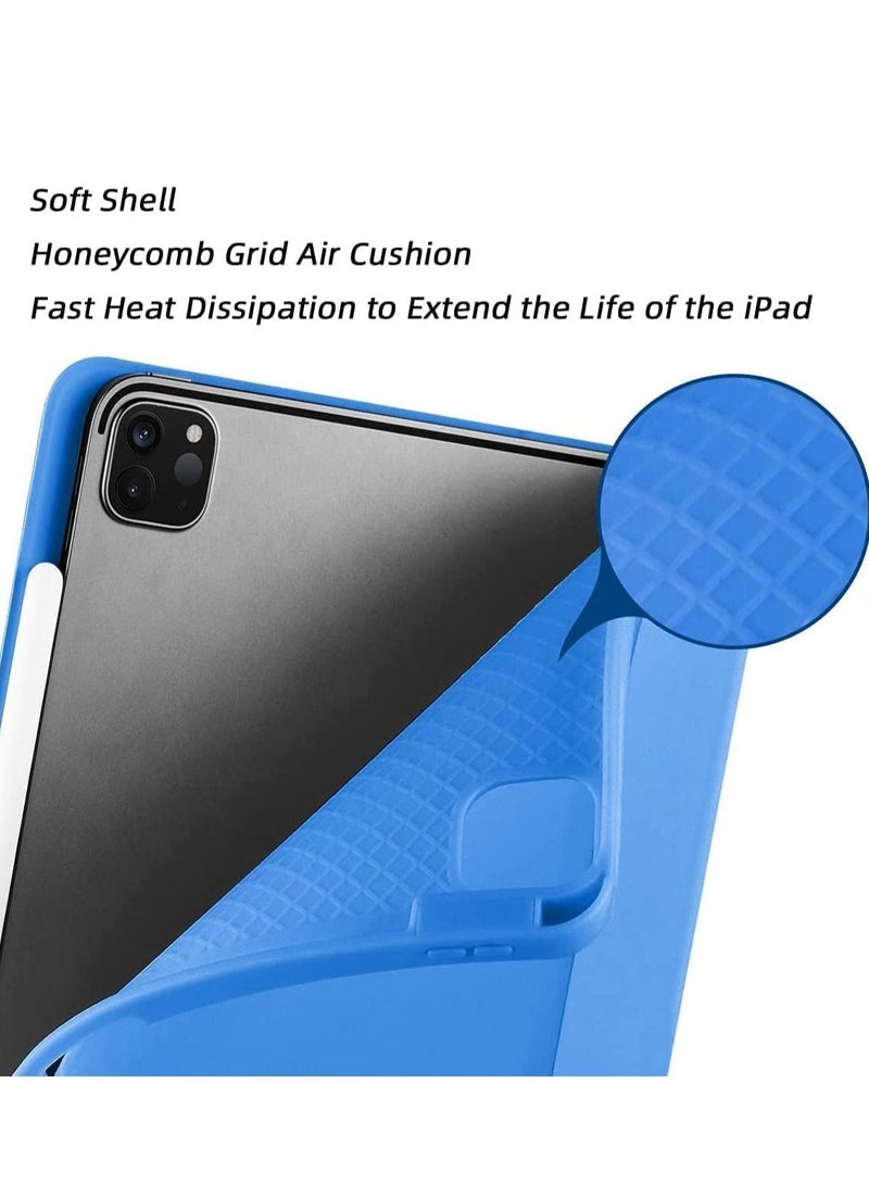 Case for iPad Pro 11 Inch 2021(3rd Gen)/2020(2nd Gen) with Pencil Holder [Support iPad 2nd Pencil Charging/Pair] Slim Trifold Stand, Smart Protective Case Cover (Surf Blue) - Image 3