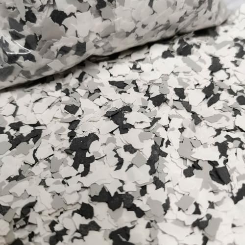 Alkrogiha Epoxy Flakes for Flooring 1LB Decorative Color Chips for Concrete Epoxy Resin and Countertops Durable Black White Light Gray - Image 1