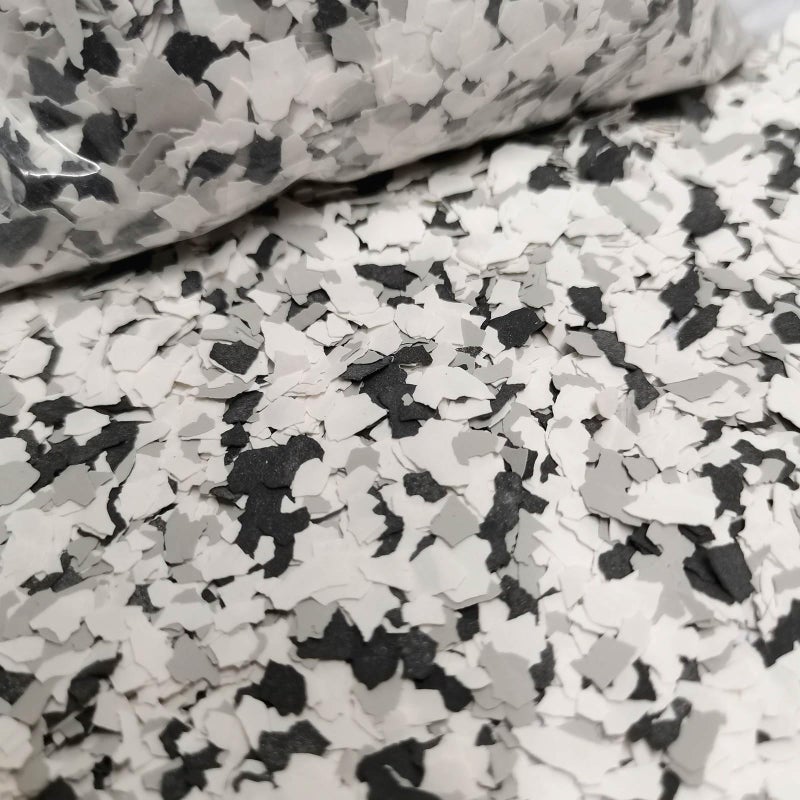 Alkrogiha Epoxy Flakes for Flooring 1LB Decorative Color Chips for Concrete Epoxy Resin and Countertops Durable Black White Light Gray - Image 2