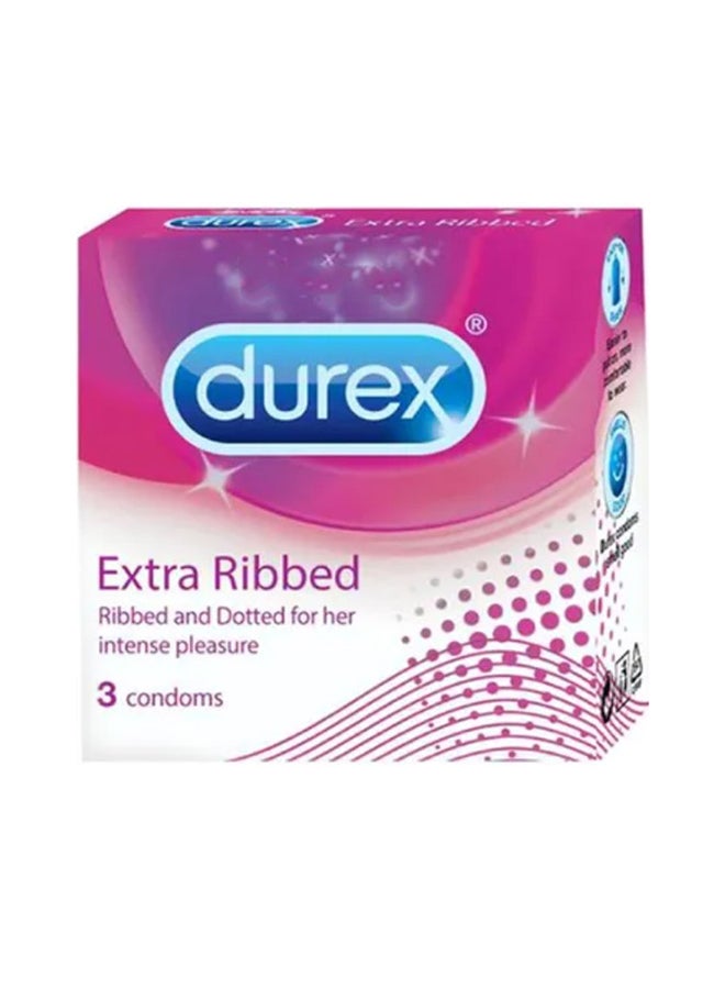 Durex 3-Pcs Extra Ribbed Durex Condoms - Image 1