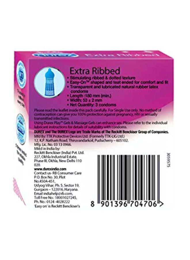 Durex 3-Pcs Extra Ribbed Durex Condoms - Image 2