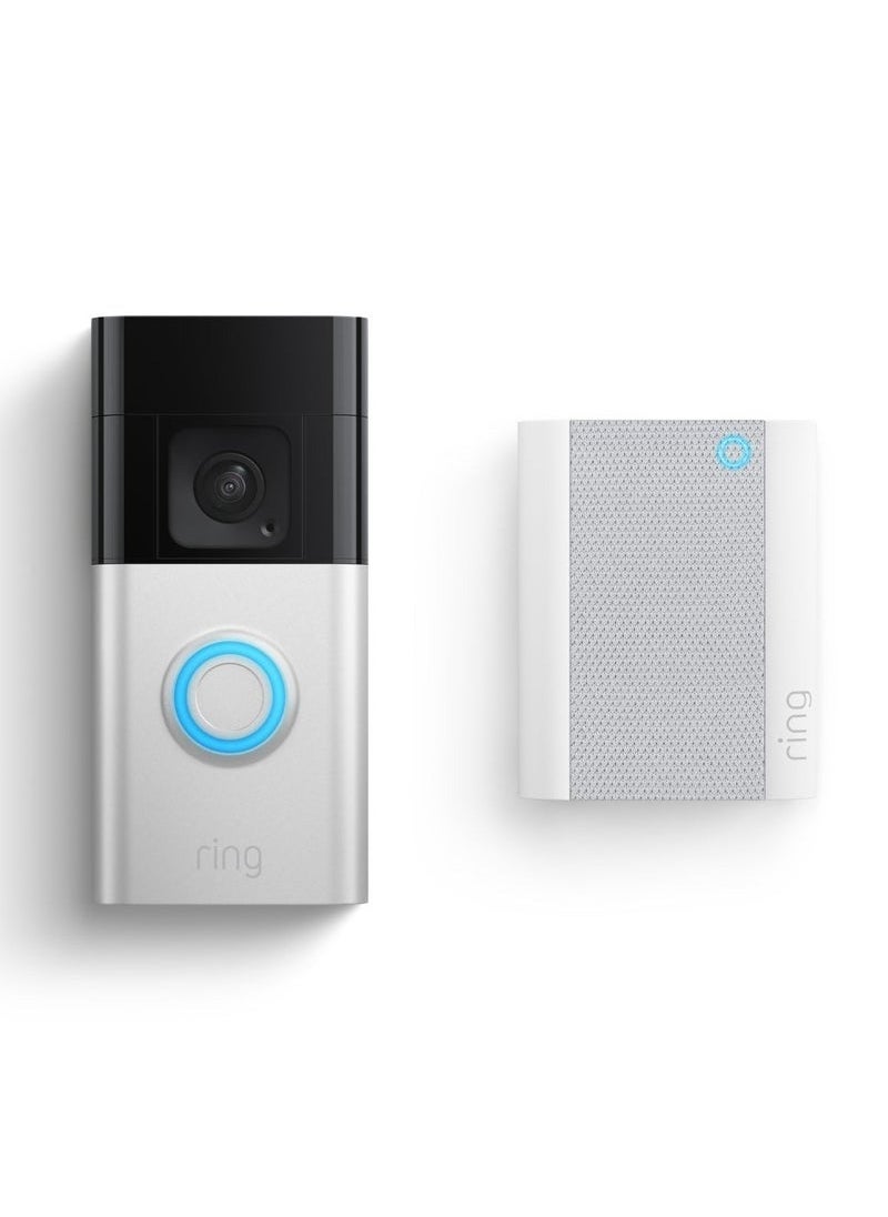 Ring - Introducing Ring Battery Video Doorbell Plus + Ring Chime  Wireless Video Doorbell camera with 1536p HD Video, Head-To-Toe View, Colour Night Vision - Image 1