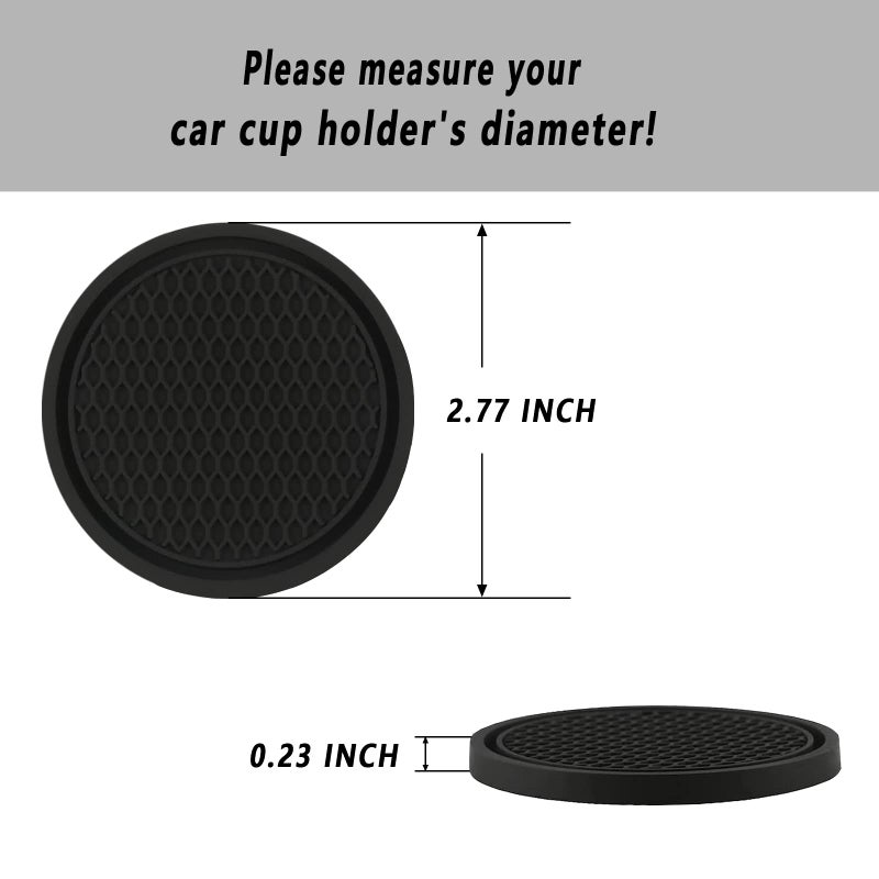 Zsdy Car Cup Coaster  4Pcs Universal Auto Non-Slip Cup Holder Embedded In Ornaments Silicone Coaster  Car Interior Accessories Sets  Grey - Image 5