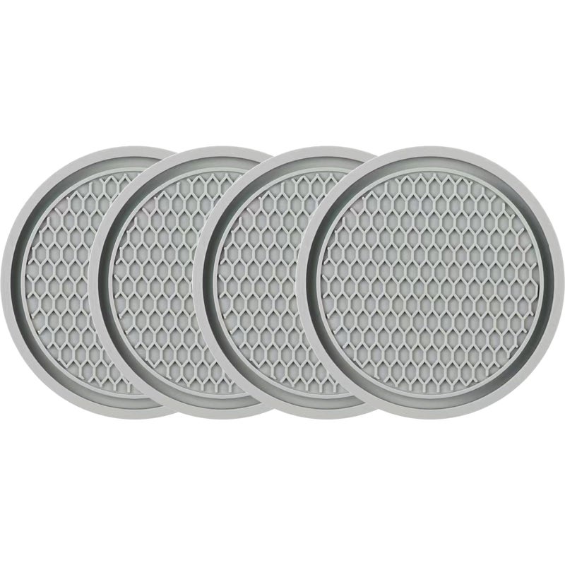 Zsdy Car Cup Coaster  4Pcs Universal Auto Non-Slip Cup Holder Embedded In Ornaments Silicone Coaster  Car Interior Accessories Sets  Grey - Image 3
