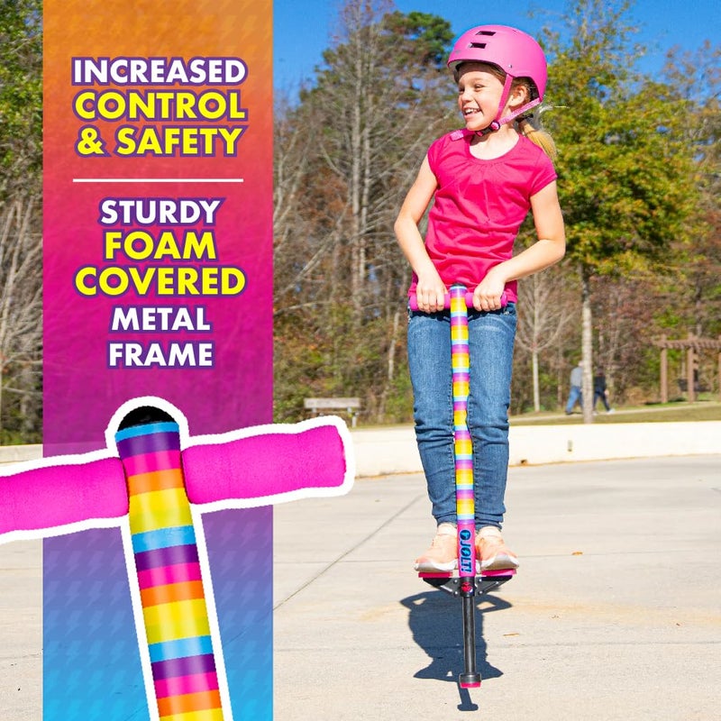 Flybar Foam Jolt Pogo Stick for Kids Ages 6+, 40 to 80 Pounds, Perfect for Beginners (Rainbow) - Image 3