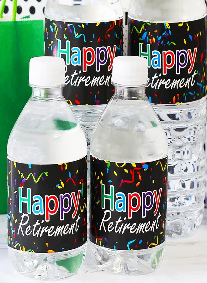 DISTINCTIVS Happy Retirement Party Water Bottle Labels - 20 Waterproof Stickers - Retirement Party Decorations - Image 2