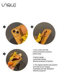 Unique Crossbody Bag Women's Phone Case Compatible With iPhone 14, Beautiful Sunflower Wristband Grip Stand Camera Protection Shock Protection Female Girl iPhone 14 Phone Case, Brown  - Image 3