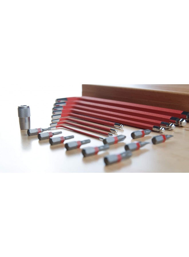 SILCA مجموعة مفاتيح ألين SILCA HX-ONE المنزلية | مجموعة أدوات L - Wrench | فولاذ سويسري مطلي بالملمس | سائق مغناطيسي 6 مم لقطع 1/4" المضمنة | مقاييس HEX/TORX | صندوق خشبي مشغول بتقنية CNC - Image 4