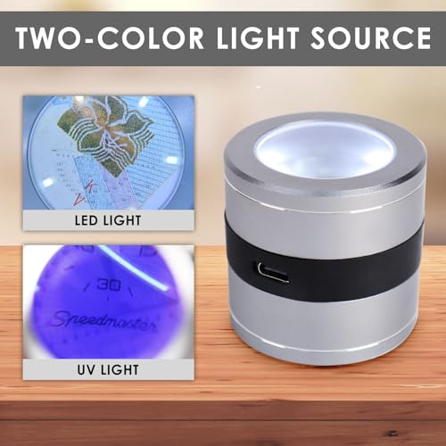 DANOPLUS Multifunctional 20mm Scale Loupe 10x Magnification LED and UV Light Magnifier Jewelry Loop Hand Lens for Gem, Coin, Stamp Inspection, Watch Repair Jewelers Tool - Image 3