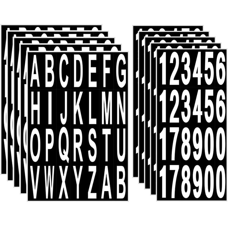 SIXQJZML 10 Sheet 3 Inch Mailbox Numbers and Letters Cut Classic Style SelfAdhesive Vinyl Waterproof Stickers Letter Decals Sticky for Outside Signs Window Door Car Truck Home House Address White 