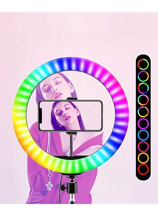 ZOMEI 10 Inch RGB LED Fill Light Black USB Plug No Battery For Live Streaming Makeup - Image 4