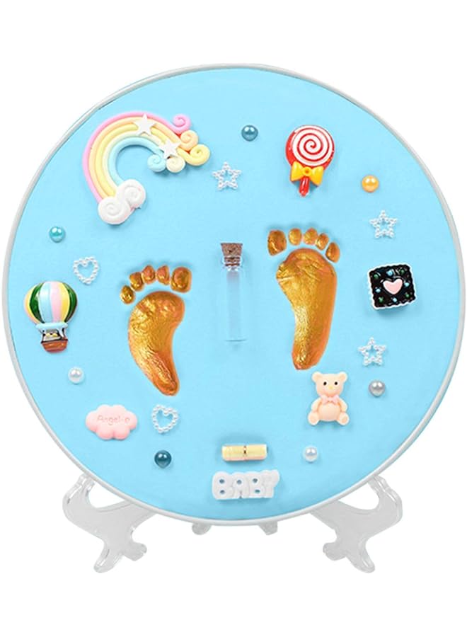 DMG TECH Baby Handprint Footprint Keepsake Kit, Baby Prints Photo Frame for Newborn, Baby Nursery Memory Art Kit Frames, Baby Shower Picture Frames fit for Baby Boy Girl (Blue) - Image 1