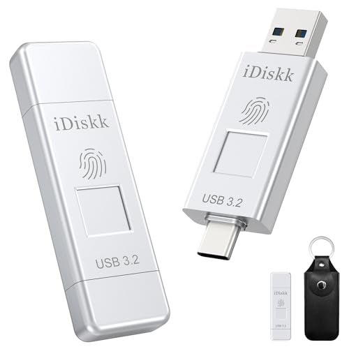 iDiskk SSD 1TB 500MB/S Fingerprint Encryption High Speed Flash Drive Photo Stick for iPhone 15/15 Plus/15 Pro/15 Pro Max,USB C iPad, MacBook,Laptops,Android &PC,ONE-Click Backup Photos &Videos - Image 1
