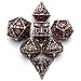 HNCCESG Hollow Grim Reaper Metal DND Dice Set7Piece Polyhedral RPG Dice 3D Hollow Skeleton Design Blood Red Numbers - Image 4