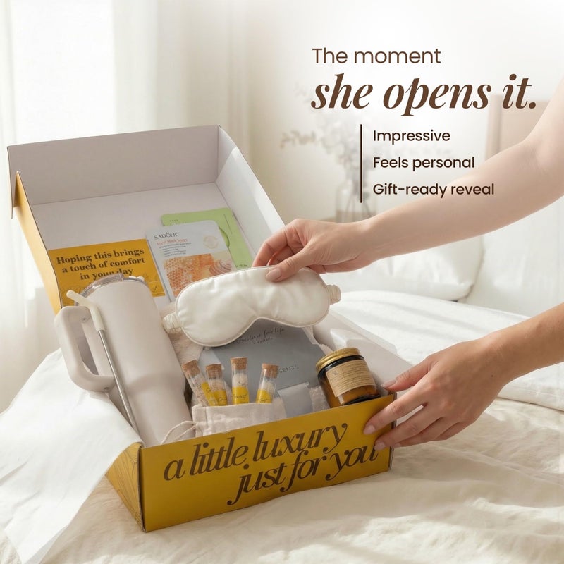 Opulent Luxury Self Care Gifts for Women - Hug in a Box Comfort Care Package - Spa Gift Set with 40 oz Tumbler & Cozy Blanket - Ideal for Get Well, Thinking of You, Birthday, Sympathy & Corporate - Image 3