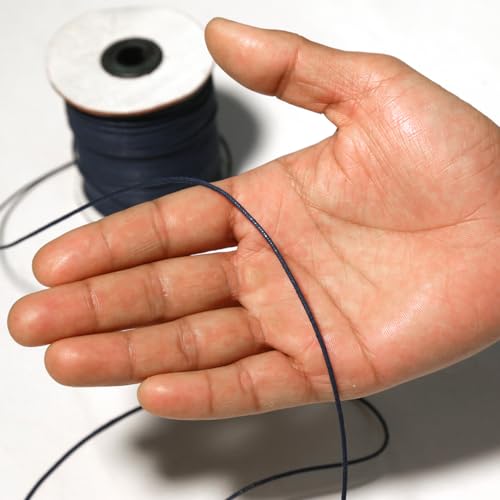 Embroiderymaterial Cotton Wax Thread Cord For Jewellery And Craft Making Purpose Dark Blue Color 90 Meter 2Mm, 1 Count - Image 4