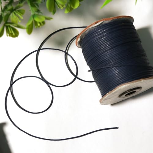 Embroiderymaterial Cotton Wax Thread Cord For Jewellery And Craft Making Purpose Dark Blue Color 90 Meter 2Mm, 1 Count - Image 5