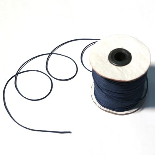 Embroiderymaterial Cotton Wax Thread Cord For Jewellery And Craft Making Purpose Dark Blue Color 90 Meter 2Mm, 1 Count - Image 2