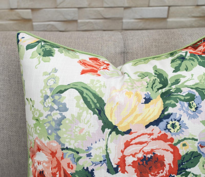 YugTex Botanical Print Throw Pillow Cover - 20x20 Inch Cotton Blend - Shreyas Floral - Image 3