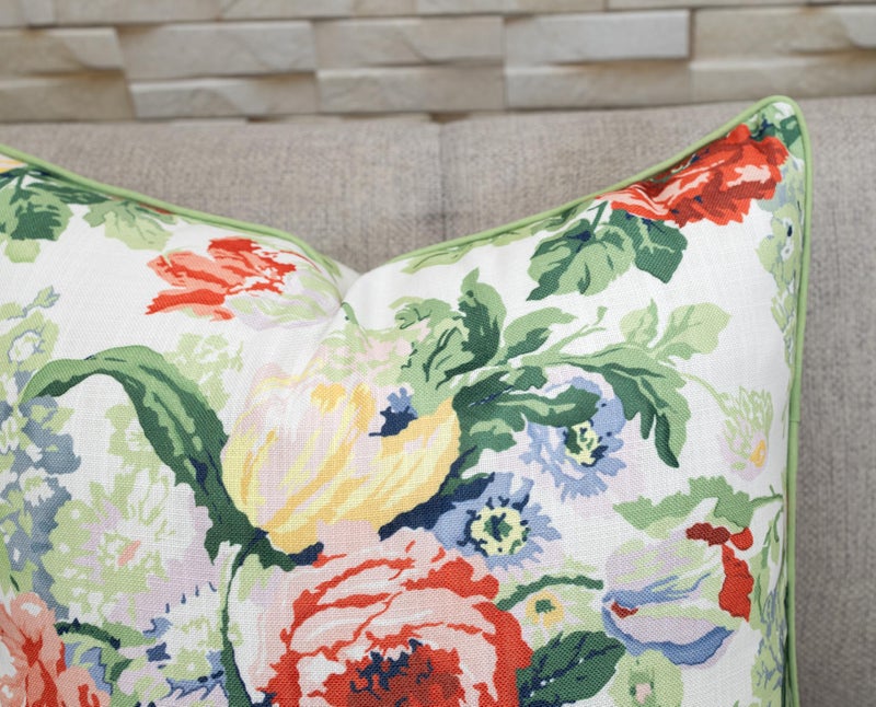 YugTex Botanical Print Throw Pillow Cover - 20x20 Inch Cotton Blend - Shreyas Floral - Image 2