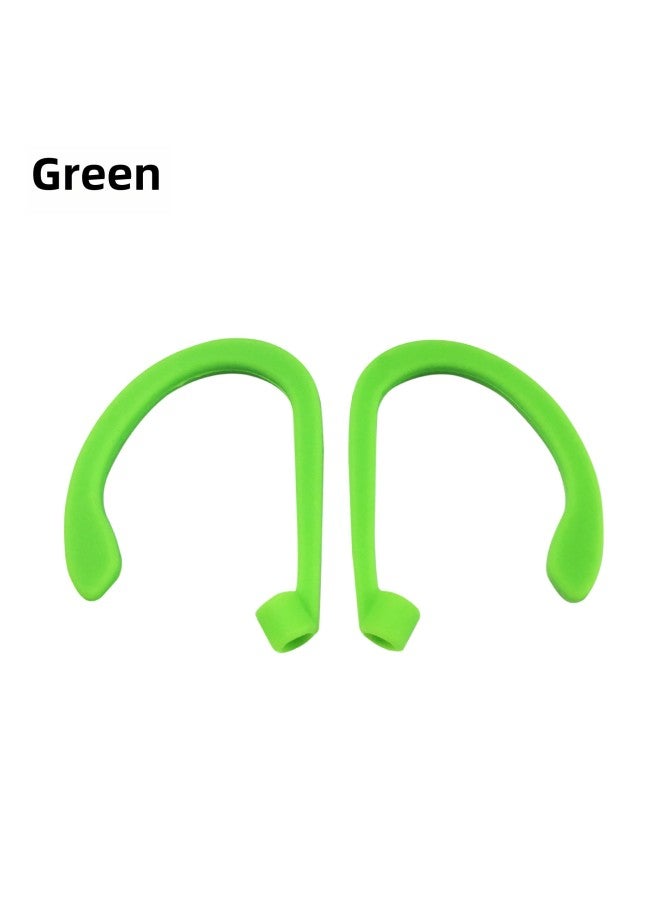 Suitable For Air Pods Anti-lost Ear Hanging Apple Bluetooth Headset Sports Anti-lost Wireless Ear Hanging Silicone Ear Hanging-Color:Green Left And Right Pair (naked)-Model:General  - Image 1