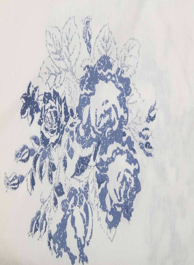 Piper Classics Lydia Blue King Size Bed Skirt 80" L x 78" W, 16" Drop, Split Corners, Vintage Farmhouse, Floral Dust Ruffle - Image 3