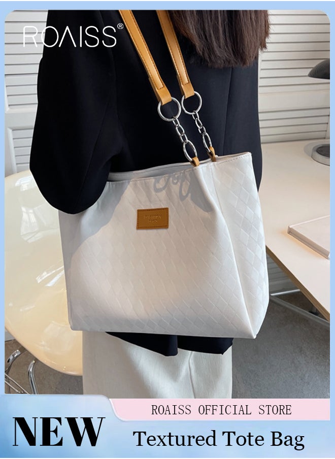 Women Leather Tote Bag Ladies Geometric & Letter Embossed Twilly Shoulder Tote Bag Women's Large Capacity Commuter Shoulder Bag - pzsku/Z2746319C75CF3D389645Z/45/_/1728980181/7434de6d-7440-4c52-94d4-f4a60dfbf058