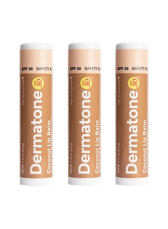 Dermatone Lip Balm Spf 30 | Moisturizing | Medicated Formula To Soothe & Replenish Chapped And Cracked Lips (Coconut Lip Balm 0.15Oz Pack Of 3) - Image 2
