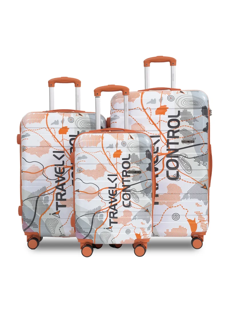 PARAJOHN Parajohn Roveon ABS + PC Set of 3 Luggage | Lightweight Small 10KG, Medium 20KG & Large 30KG 8 Wheels Trolley Hardsided Travel Suitcase