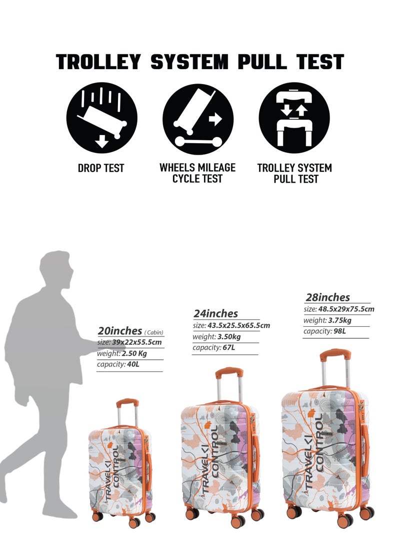 Parajohn Roveon ABS + PC Set of 3 Luggage | Lightweight Small 10KG, Medium 20KG & Large 30KG 8 Wheels Trolley Hardsided Travel Suitcase - Image 5