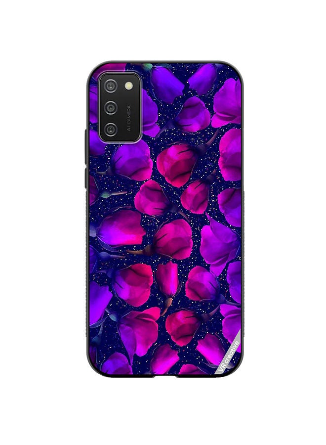 VR CREATIVE Protective Case Cover For Samsung Galaxy A03s Purple Roses Flower Design Multicolour - Image 1