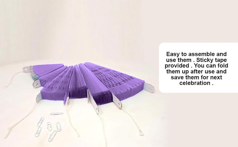 SYGA 6 Pieces of Paper Flower Fan Decoration Background Wall DIY Paper Fan Flower Ball SetPurple - Image 5