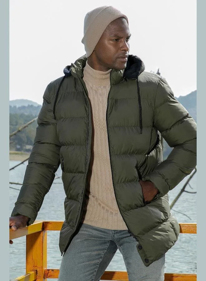 Buratti Slim Fit Waterproof and Windproof Puffer Jacket with Removable Hood for Men JACKET 649009