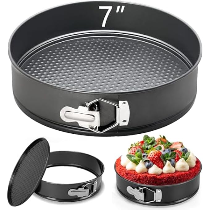 PureBake Premium SGS Certified Cake Moulds Baking Tray  7 inch Cake Tin Teflon Coated Removable Base NonStick Cake TinsPanTrays for Microwave Oven and Bakeware  Black 18 Cm - Image 2